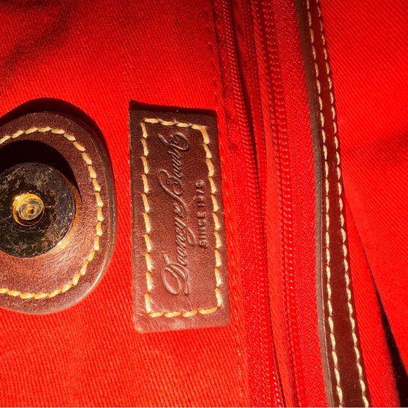 Dooney & Bourke Zebra Stripe Tote - Brown, Cream, and Red - Picture 7 of 7